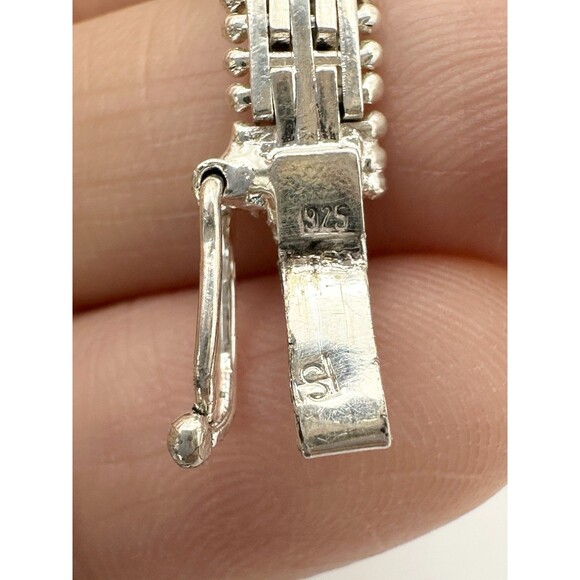 925 Italy Sterling Silver Chevron V Shape Necklace 16.5” - Picture 7 of 8